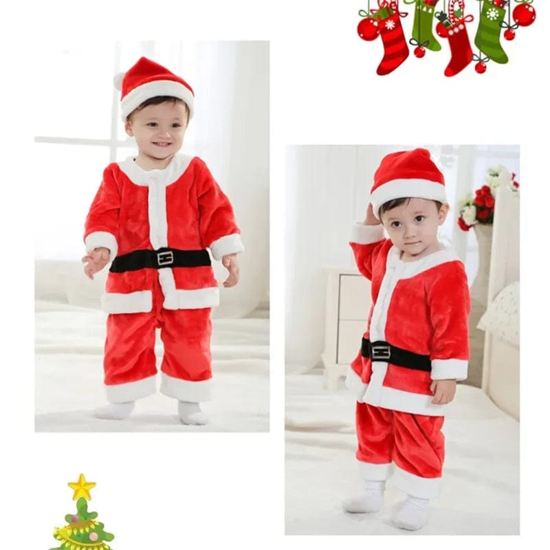 Costume Noël Enfant : Père Noël avec Robe, Pantalon, Chapeau et Ceinture